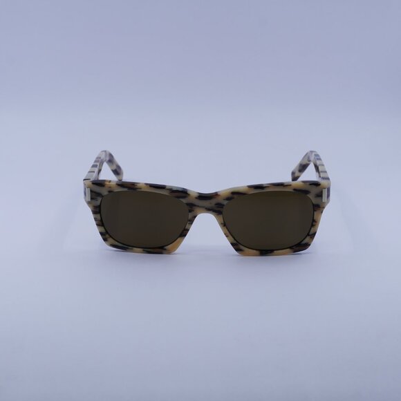 Saint Laurent SL402 004 Sunglasses Havana Square Frame, Brown Lenses - Picture 3 of 12